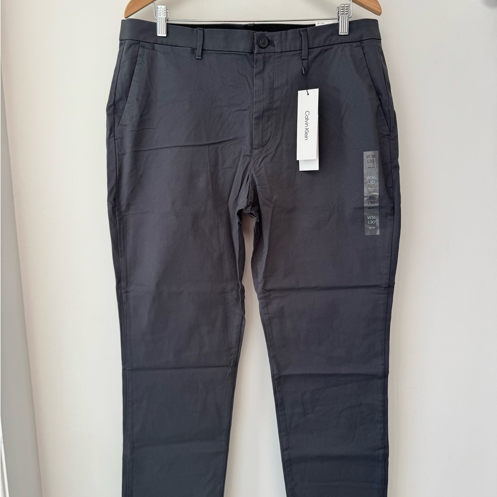 NWT Calvin Klein Men's Charcoal Chinos
